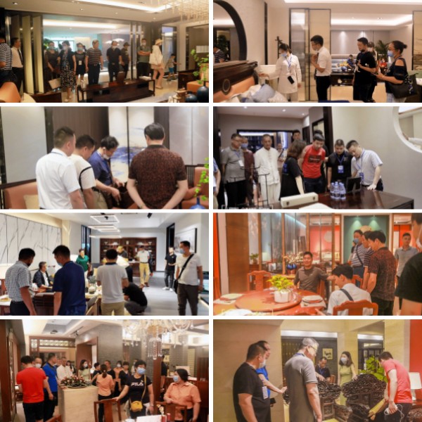 在组委会的安排下，经销商们走进参会的各家品牌展厅，近距离品鉴精品、咨询加盟